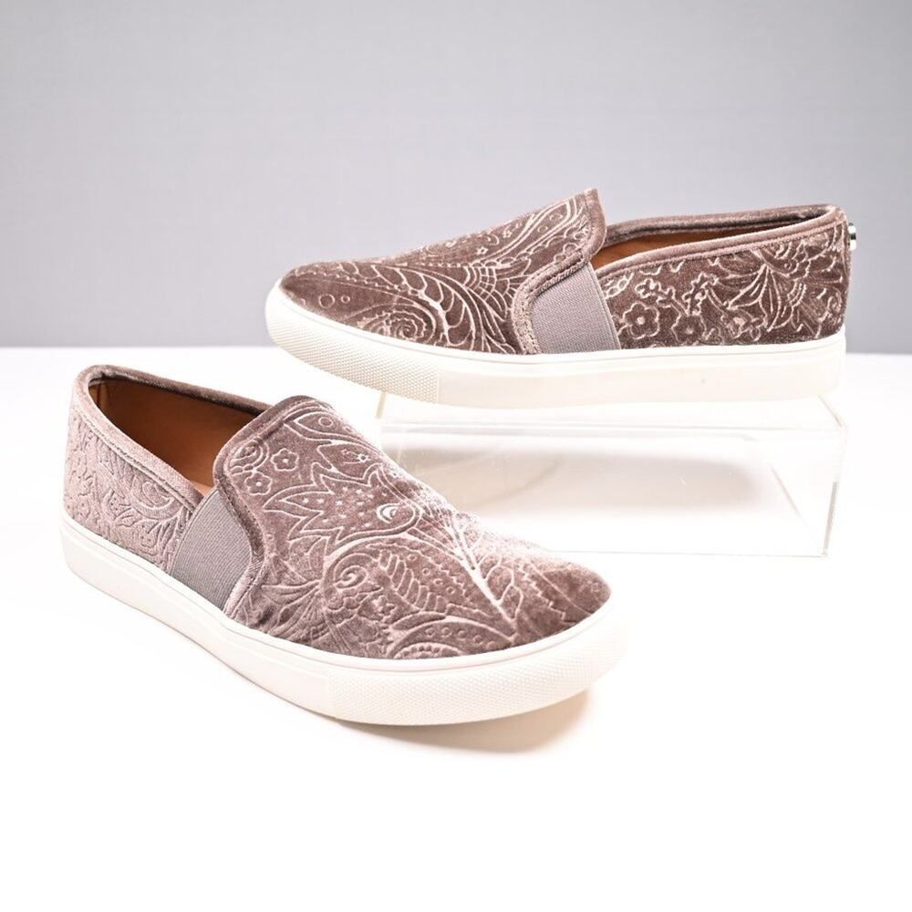Steve Madden 8.5 Evangel Purple/Brown Velvet Paisley Slip-on